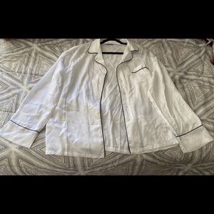 Silk white pajama set